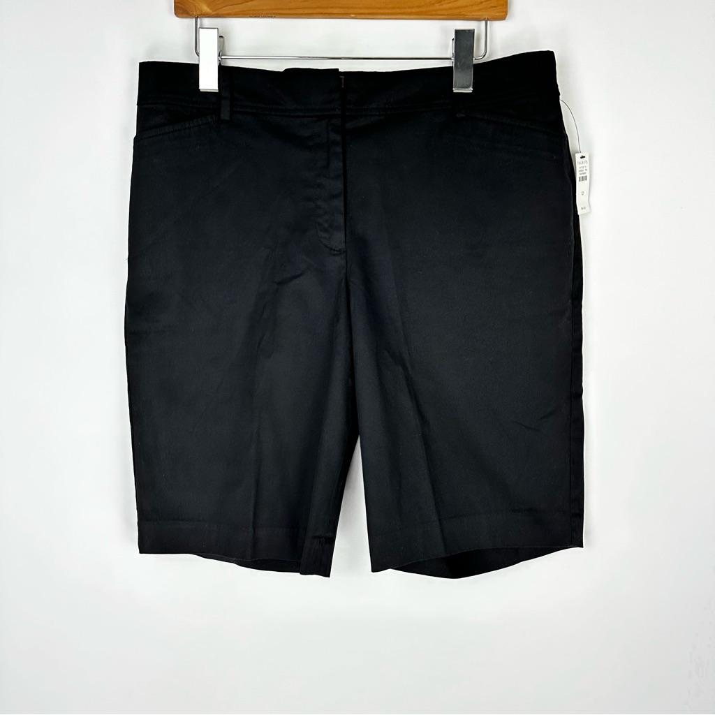 Nwt Talbots Black Womens Bermuda The Perfect Short 105 Inseam Chino Casual